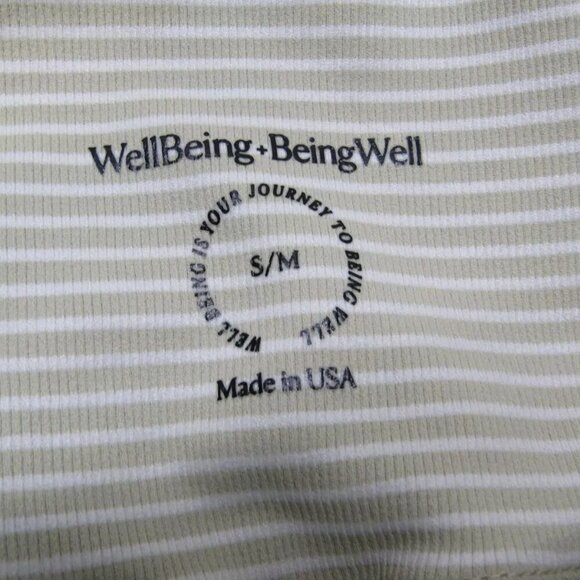 NEW WELLBEING + BEINGWELL Women's Size S/M Maram 4 Inch Shorts Green Stripes - Picture 8 of 11